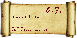 Ocsko Fáta névjegykártya